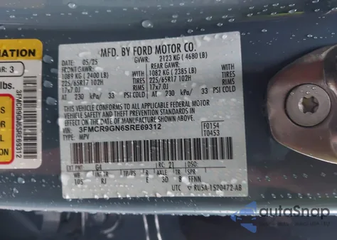 2025 Ford Bronco Sport Heritage z USA, uszkodzony, nr VIN 3FMCR9GN6SRE69312